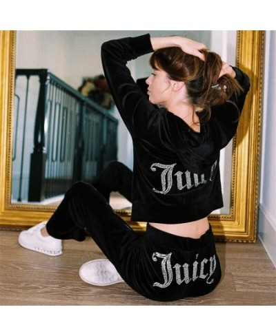 Women Velvet Juicy Tracksuit Casual Tracksuit Two Piece Set Couture Sweatsuits For Women Pants Fashion Retro Female Tracksuit...