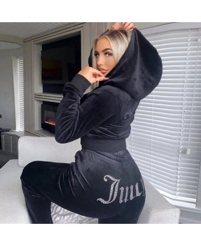 Women Velvet Juicy Tracksuit Casual Tracksuit Two Piece Set Couture Sweatsuits For Women Pants Fashion Retro Female Tracksuit...