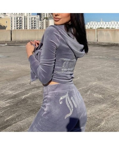 Women Velvet Juicy Tracksuit Casual Tracksuit Two Piece Set Couture Sweatsuits For Women Pants Fashion Retro Female Tracksuit...