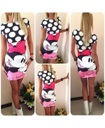 Mickey Minnie Mouse Dress Women Fashion Print O-Neck Sleeveless Summer Mini Dresses Bodycon Slim Casual Pencil Vestidos $27.1...