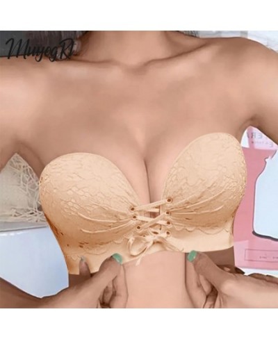 Sexy Women Underwear Bralette Push Up Bra Wire Free Invisible Bra Top Strapless Lace Lingerie Seamless Non-slip Brassiere $22...