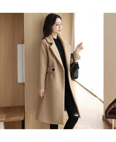 Loose Casual Woolen Coat Women's Middle Long Style 2023 Fashion Winter New Women Clothing Korean Version Thickened Coats $95....