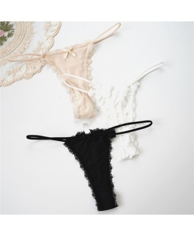 3 Pcs/Lot Thin Sexy Lace Thongs Breathable Women's Underwear Low Waist Cotton Crotch Bow Panties Seamless Briefs $18.01 - Und...