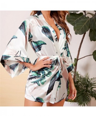 Women Silk Robes Satin Kimono Robe Short Silky Bathrobe Bridesmaid Wedding Party Nightshirts Sleepwear Pizza Shirt $21.32 - S...