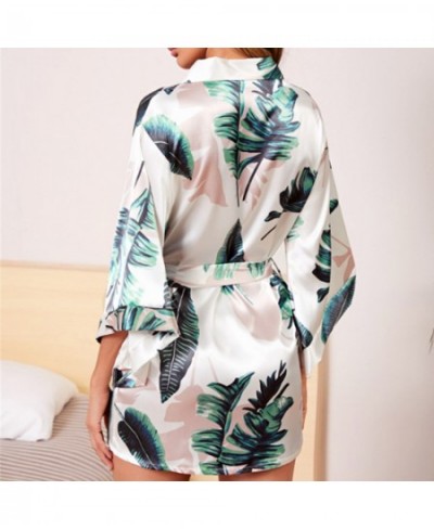 Women Silk Robes Satin Kimono Robe Short Silky Bathrobe Bridesmaid Wedding Party Nightshirts Sleepwear Pizza Shirt $21.32 - S...