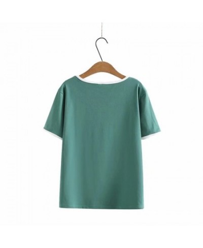 Plus Size Solid Casual Tops Women's Short Sleeve Summer Tshirts Vintage Slim Female Large Size Tee $45.41 - Plus Size Clothes