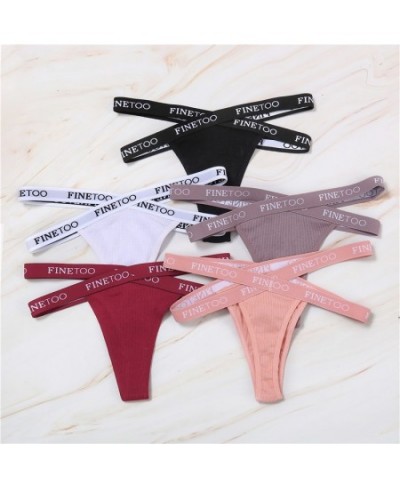 Women Sexy Low Waist Thongs Panties Female Cotton G-String Underwear Ladies Letter Belt Lingerie M-XL Girls Intimates Bikini ...