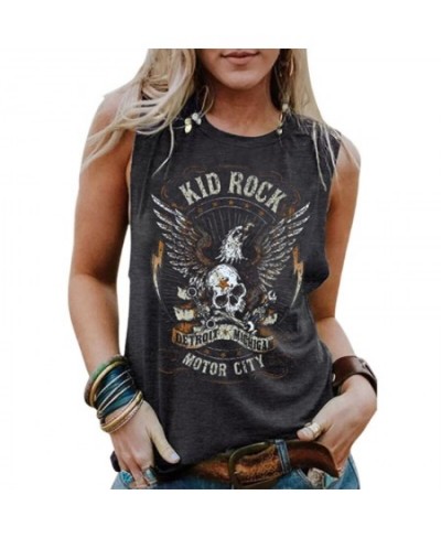 Funny Rock Skeleton Eagle Tank Top for Women Vintage Retro Rock Roll Music Shirts Sleeveless Concert Buddy Tank Tops Graphic ...