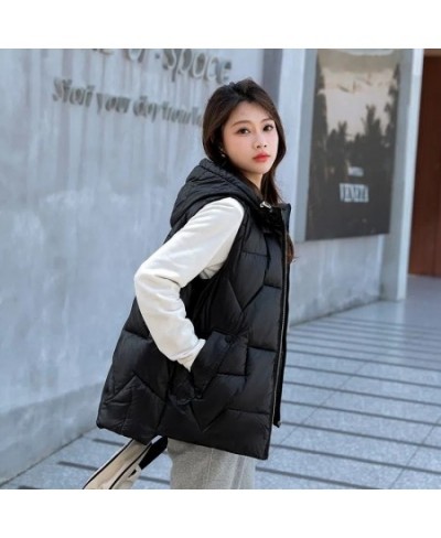 Hooded Down Cotton Vest Women's Short 2022 Autumn Winter New Sleeveless Student Waistcoat Jacket Female Warm Parkas Vests Coa...