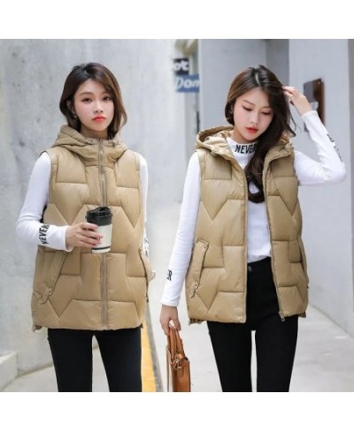 Hooded Down Cotton Vest Women's Short 2022 Autumn Winter New Sleeveless Student Waistcoat Jacket Female Warm Parkas Vests Coa...