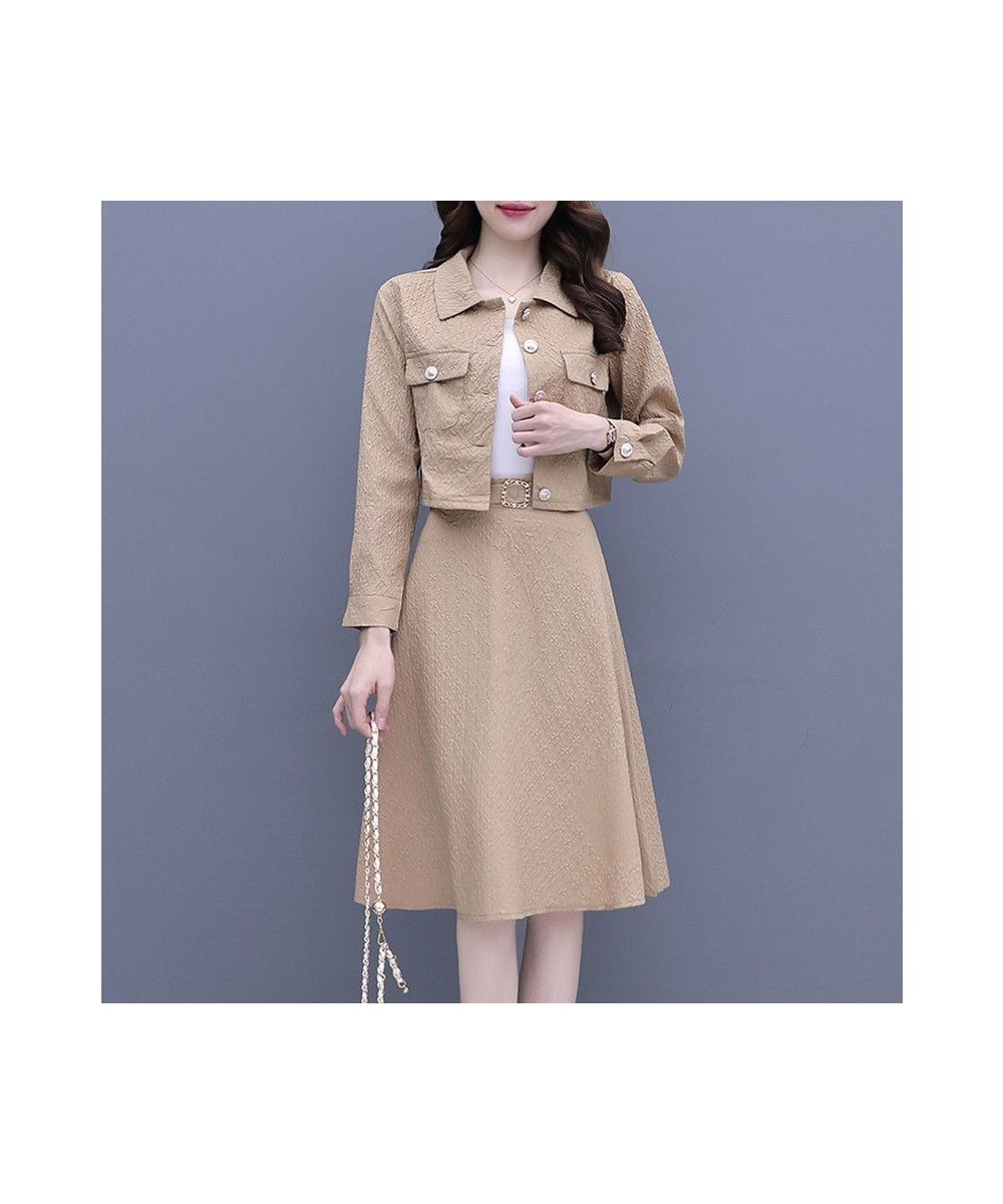 Fashion Set Skirt Women's Spring and Autumn 2023 New Slim Short Coat Top Half Skirt Two Piece Set Dress $67.57 - Suits & Sets