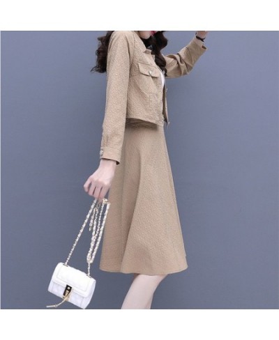 Fashion Set Skirt Women's Spring and Autumn 2023 New Slim Short Coat Top Half Skirt Two Piece Set Dress $67.57 - Suits & Sets