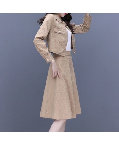 Fashion Set Skirt Women's Spring and Autumn 2023 New Slim Short Coat Top Half Skirt Two Piece Set Dress $67.57 - Suits & Sets