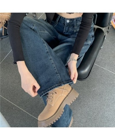 Streetwear Vintage Cargo Pants Woman 2022 Autumn High Waisted Loose Jeans Woman Pockets Straight Wide Leg Pants Ladies $44.06...