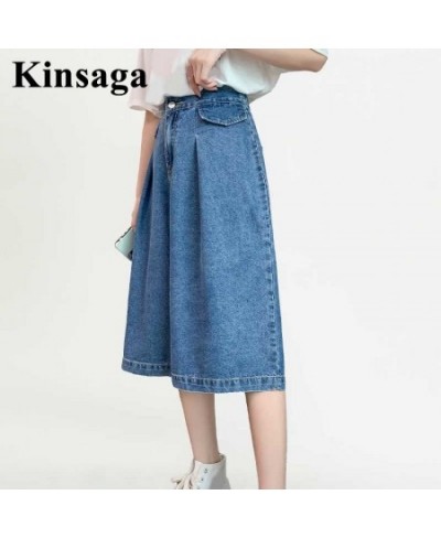 Women Street Pleated Loose Wide Leg Mid-calf Jeans Mom 4XL Summer Baggy Y2K Boyfriend Capri Elastic Waist Denim Bermuda $45.3...