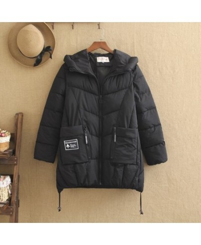 Plus Size Cotton Women's Down Jacket Women Winter Korean Version Of The Loose 2023 Winter Women's Mid-length Coat $93.92 - Pl...