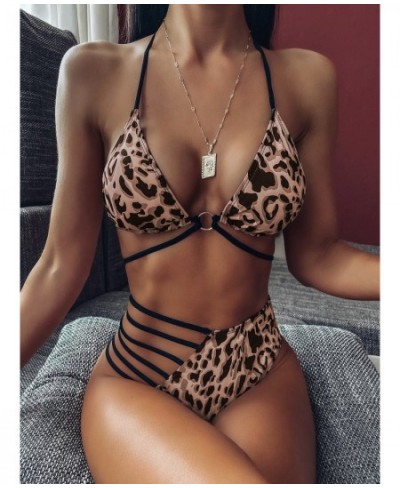 Bikini 2022 Sexy Women High Waist Hollow Leopard Swimsuit Swimwear Bikini Set Bathing Suit Female Stroje Kapielowe Damskie $3...