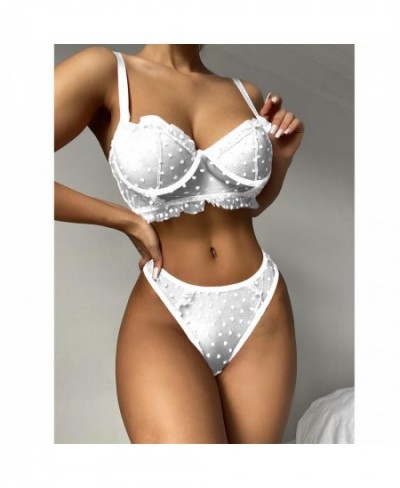 Sensual Lingerie Women Mesh Transparent Sexy Lingerie Women Underwear Set Hot Lace Embroidery Wireless Push Up Bra Brief Sets...