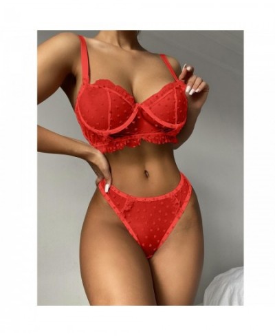 Sensual Lingerie Women Mesh Transparent Sexy Lingerie Women Underwear Set Hot Lace Embroidery Wireless Push Up Bra Brief Sets...