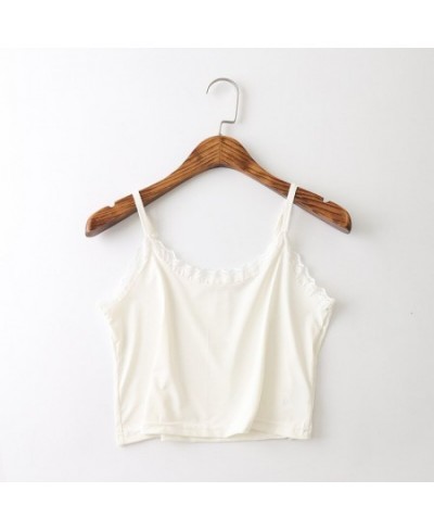 Camisole Women Underwear Short Type Halter Vest 2023 Summer Girls Tank Tops Sleeveless T shirt sexy lace soft breathable $20....