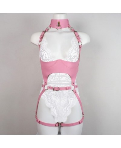 PU Leather Harness Women Bdsm Bondage Straps Chest Harness Gothic Garter Leg Suspender Full Body Belt Sexy Lingerie Rave $52....