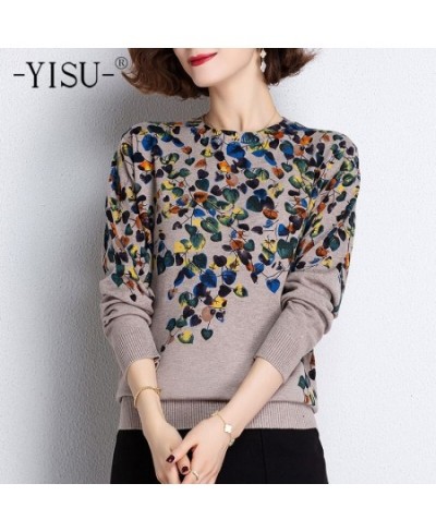 Spring Women's sweater O-Neck Tree leaf Printing Long sleeves Jumper Female Casual Loose Thin Knitted pullover 2023New $60.23...