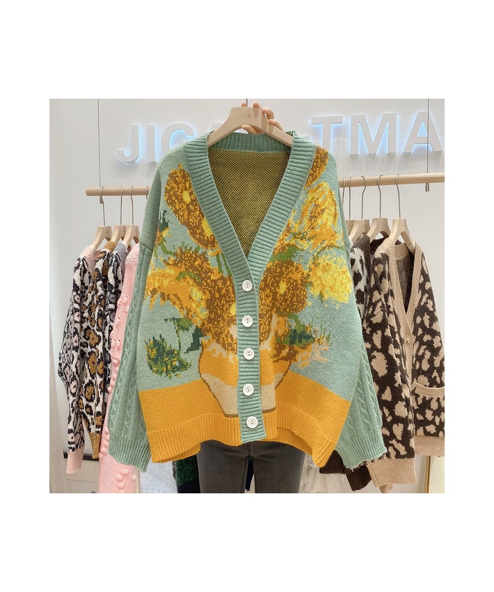 2023 Autumn New Vintage Harajuku Sweaters Korean Floral Embroidery V Neck Midi Length Cardigans Japanese Kawaii Cardigan $73....