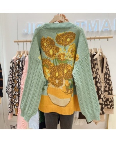 2023 Autumn New Vintage Harajuku Sweaters Korean Floral Embroidery V Neck Midi Length Cardigans Japanese Kawaii Cardigan $73....