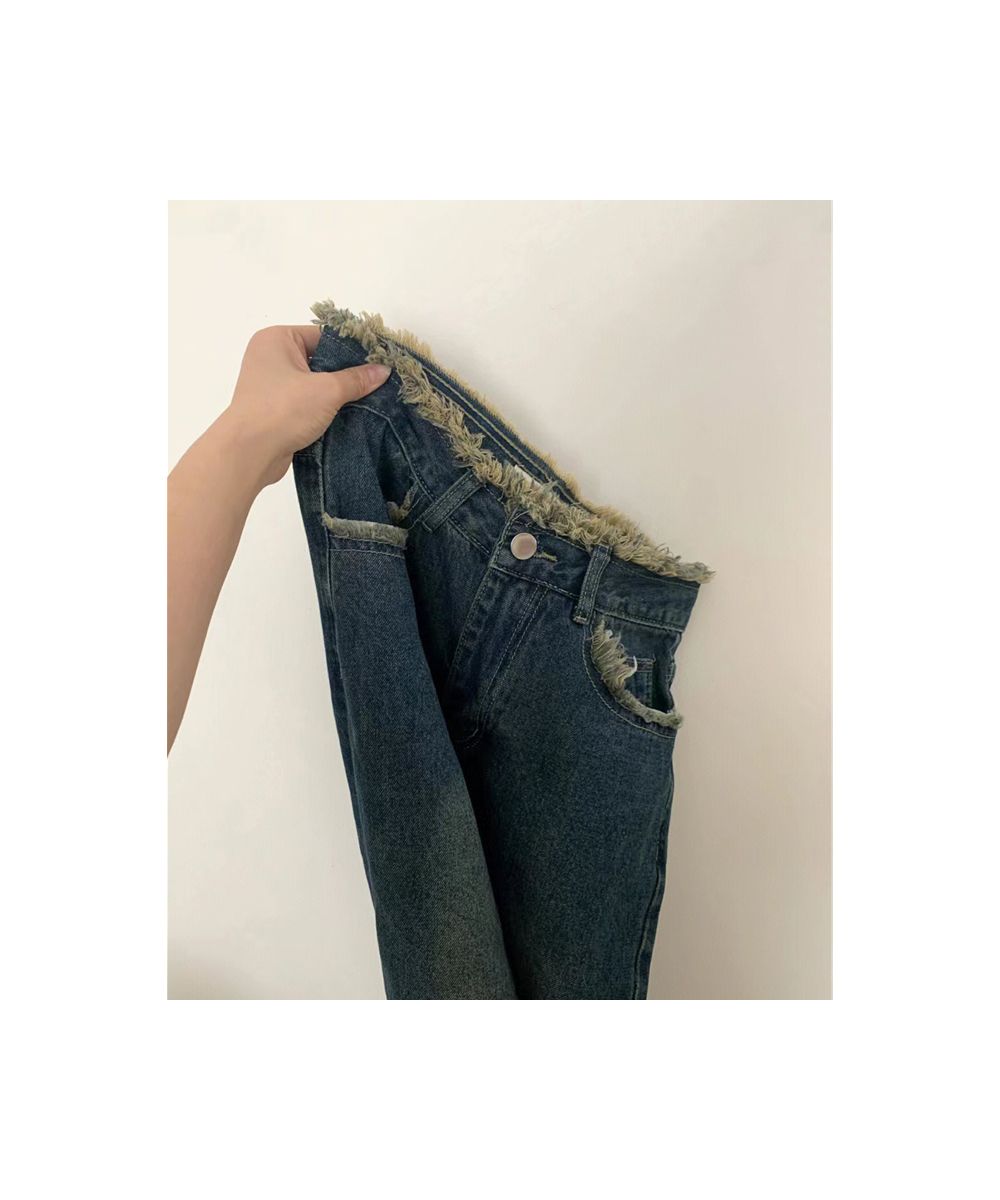 2023 Blue High Waist Women Jeans American Vintage Streetwear Wide Leg Denim Trouser Sense of Design Straight Baggy Denim Pant...