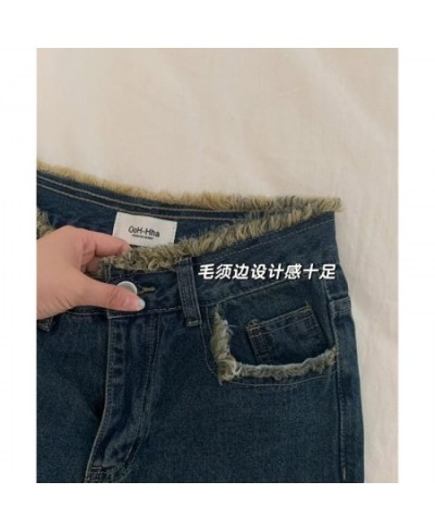 2023 Blue High Waist Women Jeans American Vintage Streetwear Wide Leg Denim Trouser Sense of Design Straight Baggy Denim Pant...