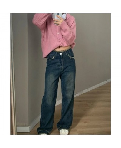 2023 Blue High Waist Women Jeans American Vintage Streetwear Wide Leg Denim Trouser Sense of Design Straight Baggy Denim Pant...