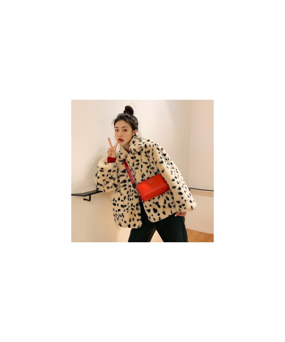 Plush jacket women winter short 2023 new Korean version of loose lamb wool faux fur leopard print fur coat women winter $47.3...