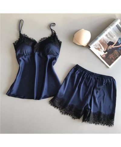 Women Dressing Gown Sexy Pajamas Set Lace Sling Shorts Summer Robe Sleepwear Lace Silk Satin Fashion Women Homewear Worn $14....