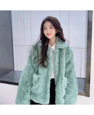 Plush jacket women winter short 2023 new Korean version of loose lamb wool faux fur leopard print fur coat women winter $47.3...