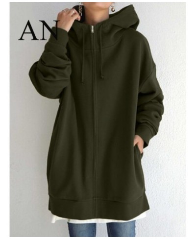 2022 Autumn and Winter New Super Hot Winter Women's Coat Sweater Zipper Hooded Long Cashmere Sweater Long Coat Women Coat $42...