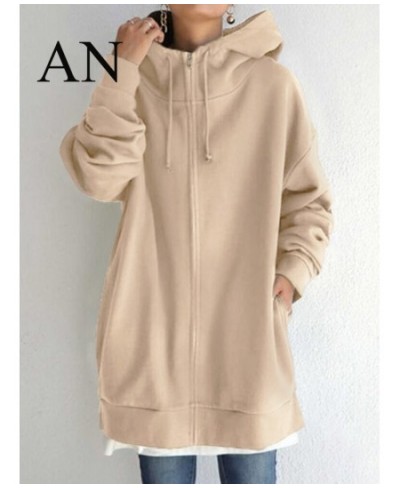 2022 Autumn and Winter New Super Hot Winter Women's Coat Sweater Zipper Hooded Long Cashmere Sweater Long Coat Women Coat $42...