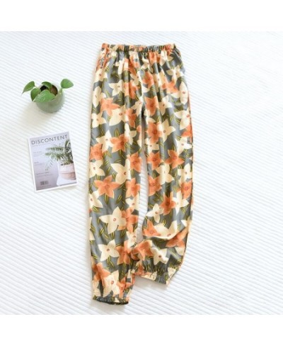 Women's Pajamas Summer Cotton Silk Trousers Home Trousers Summer Thin Mosquito Proof Casual and Loose Homewear $29.48 - Sleep...