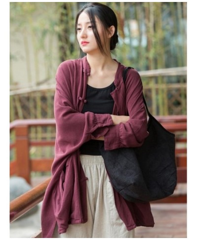 Women Bat Sleeve Vintage Shirts And Tops Stand Solid Color Blouses 2023 Button Linen Female Chinese Style Shirts $61.20 - Wom...