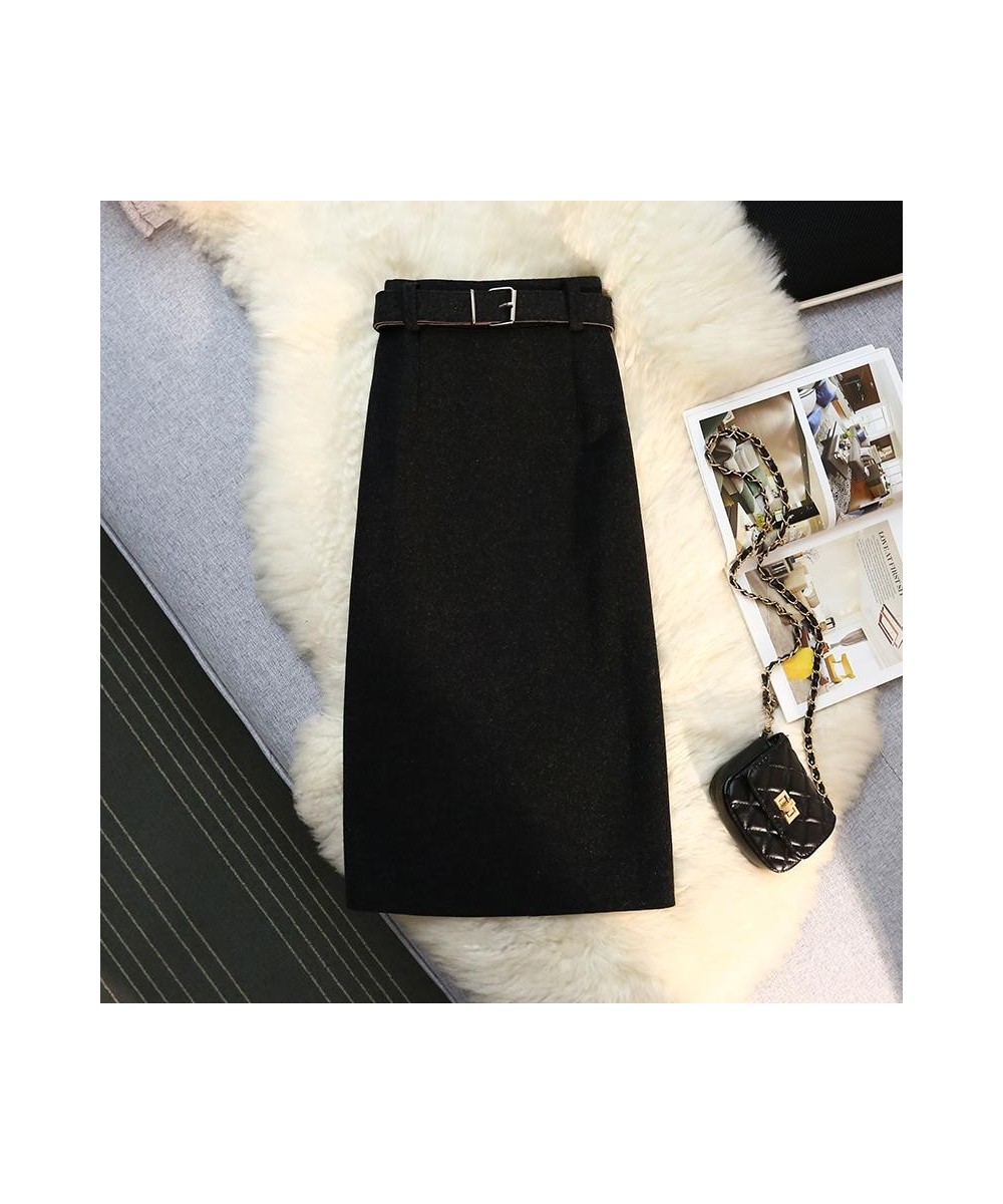 Winter Fashion Elegant Formal Skirts Women Autumn New High Waist Drape Suit Long Brown Skirt Zipper Female Y2k $42.82 - Bottoms