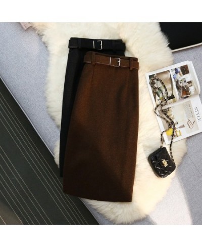 Winter Fashion Elegant Formal Skirts Women Autumn New High Waist Drape Suit Long Brown Skirt Zipper Female Y2k $42.82 - Bottoms