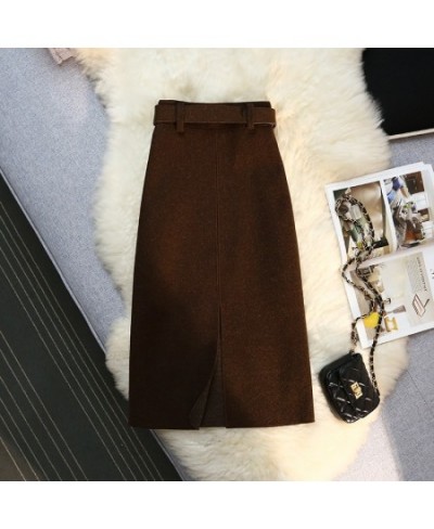 Winter Fashion Elegant Formal Skirts Women Autumn New High Waist Drape Suit Long Brown Skirt Zipper Female Y2k $42.82 - Bottoms