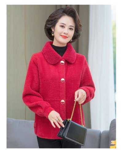 Women 2023 Autumn Winter Imitation Mink Cashmere Coat Female Cardigan Knit Thicken Loose Casual Sweater Jacket Wool Outwear $...