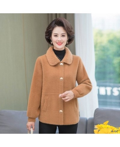 Women 2023 Autumn Winter Imitation Mink Cashmere Coat Female Cardigan Knit Thicken Loose Casual Sweater Jacket Wool Outwear $...