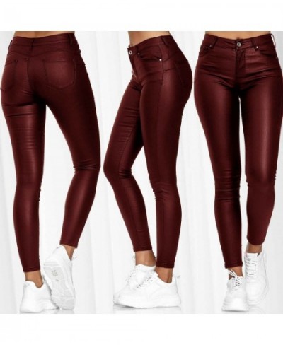 Women PU Leather Pants Black Sexy Stretch Bodycon Trousers Women High Waist Long Casual Pencil Pants Plus Size S-3XL $36.14 -...