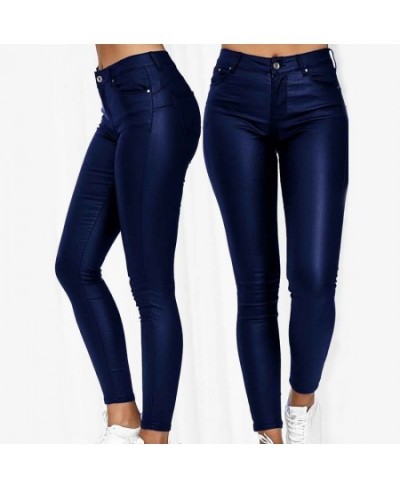 Women PU Leather Pants Black Sexy Stretch Bodycon Trousers Women High Waist Long Casual Pencil Pants Plus Size S-3XL $36.14 -...