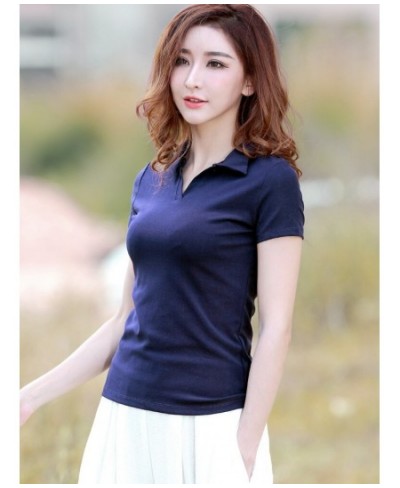 2022 new Personalized Customize women polo shirt short sleeve advertising shirt A1220 white pink navy blue red cotton spandex...