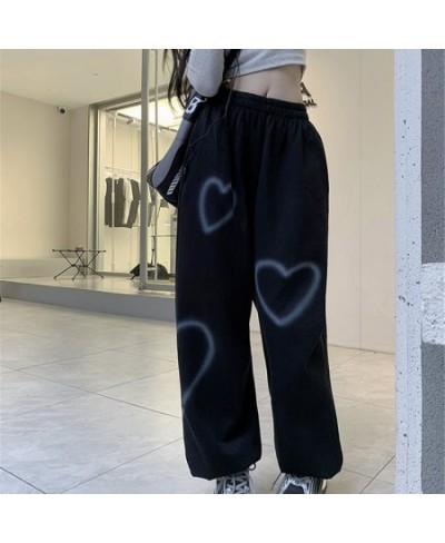 Hip Hop Heart Print Sweatpants Women Korean Streetwear Fashion High Waist Casual Trousers Spring Harajuku Loose Pants New $25...