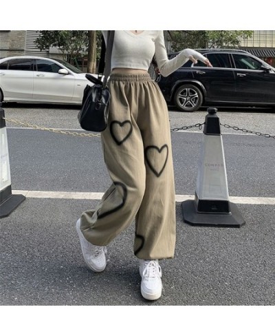 Hip Hop Heart Print Sweatpants Women Korean Streetwear Fashion High Waist Casual Trousers Spring Harajuku Loose Pants New $25...