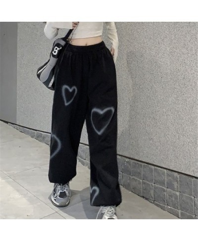 Hip Hop Heart Print Sweatpants Women Korean Streetwear Fashion High Waist Casual Trousers Spring Harajuku Loose Pants New $25...