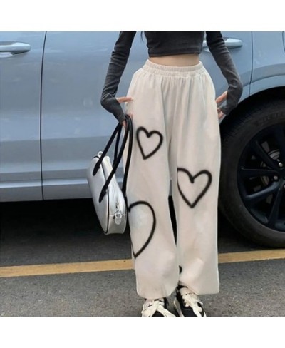 Hip Hop Heart Print Sweatpants Women Korean Streetwear Fashion High Waist Casual Trousers Spring Harajuku Loose Pants New $25...